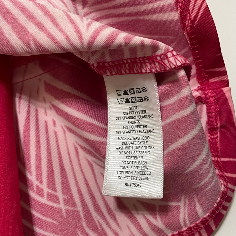 TOMMY BAHAMA Pink Palm Print Golf Pickleball Flounce Hem Activewear Skort Med - Picture 6 of 9